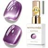 Senvenski Gelatina Vetro Cat Eye Smalto Semipermanente, 15ML Occhi di Gatto Magnetica per Gel Unghie Kit Olografico Glitterato Cristallo Smalti Unghie Salon Home DIY (Lilac Violet, 15ml)