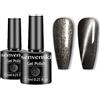 Senvenski Nera Grigio Smalto Semipermanente per Unghie Kit Magnetico Occhi di Gatto Cat Eye UV LED Vernice Manicure Nail Art Regalo (CS2-011)