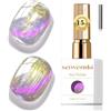 Senvenski Gelatina Vetro Cat Eye Smalto Semipermanente, 15ML Occhi di Gatto Magnetica per Gel Unghie Kit Olografico Glitterato Cristallo Smalti Unghie Salon Home DIY (Aurora Sirena Oro, 15ml)