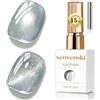 Senvenski Gelatina Vetro Cat Eye Smalto Semipermanente, 15ML Occhi di Gatto Magnetica per Gel Unghie Kit Olografico Glitterato Cristallo Smalti Unghie Salon Home DIY (Glitter Bianco, 15ml)