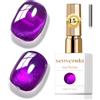 Senvenski Gelatina Vetro Cat Eye Smalto Semipermanente, 15ML Occhi di Gatto Magnetica per Gel Unghie Kit Olografico Glitterato Cristallo Smalti Unghie Salon Home DIY (Viola Elettrico, 15ml)
