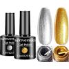 Senvenski Smalto Semipermanente per Unghie Kit Oro Argento Gel Colore Soak Off UV LED Vernice Manicure Nail Art Regalo (CS2-005)