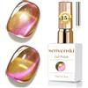 Senvenski Gelatina Vetro Cat Eye Smalto Semipermanente, 15ML Occhi di Gatto Magnetica per Gel Unghie Kit Olografico Glitterato Cristallo Smalti Unghie Salon Home DIY (Rosa Oro, 15ml)