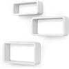 SONGMICS Set di 3 Mensole da Parete Scaffale Carico Massimo 15 kg MDF 44 39 34 cm Bianco LWS97W