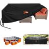 Kovshuiwe 280x205x106cm Copertura per mobili da giardino, impermeabile, copertura per tavolo da patio in tessuto Oxford 420D, copertura per mobili in rattan, antivento, anti-UV, per patio