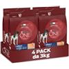 PURINA ONE Crocchette per Cani Adulti con Pollo e Riso 4 Sacchi da 3kg