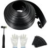 SDLDEER Bordo flessibile per prato, in plastica, lunghezza 10 m, altezza 5 cm, con 100 ancoraggi a terra, recinzione in plastica, recinzione da giardino, delimitazione per prato, colore nero