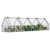 Outsunny Serra da Giardino 360x90x90 cm con 4 Porte Avvolgibili a Cerniera, Serra per Orto con Struttura in Acciaio e Copertura PVC, per Orto Verdure Fiori Frutta, Trasparente