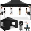 COBIZI Gazebo 3 x 4,5, Impermeabile, Stabile, Resistente All'Inverno 2.0, Tenda da Giardino Con 4 Parti Laterali, Protezione UV, per Festival e Feste, Nero