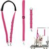 Lufdegim 3 cinghie regolabili per toelettatura cani e animali domestici, in nylon, con anelli a D, per tagliare i peli di cani e gatti di taglia piccola e media (rosso rosa)