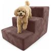 Muralo Scala per Cani 3 Gradini 30 cm - Scaletta Antiscivolo per Cani di Piccola Taglia e Gatti, Rivestimento Magic Velvet Lavabile, Portata fino a 17 kg, Per letto e divano (Rosa antico)