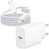 KINPEE 25W Caricatore iPhone con Cavo USb C 2 Metri Caricabatterie Rapido Spina