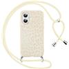 Foonary Leopardata Cover con Cordino per iPhone 17, Custodia con Laccio Collana Tracolla Aesthetic Bianco Stampa Disegni Antiurto TPU Necklace Regolabile Protettiva Corda Case per iPhone 17 6,3