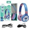 Lexibook - Disney Stitch - Cuffie Bluetooth e cablate 2 in 1 con microfono e pulsante di controllo, pieghevoli e regolabili, batteria ricaricabile di lunga durata, HPBT010DLXB