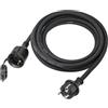 XUANSHI Cavo di prolunga per esterni, 3 m, con tappo di protezione, H07RN-F 3G, 2,5 mm², in gomma, per esterni, cavo di alimentazione esterno con spina Schuko, 3500 W, 16 A, 250 V, nero