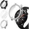iVoler 3 Pezzi Clear Cover con Pellicola Protettiva per Xiaomi Watch S5 46mm, Copertura Completa Custodia Anti-Graffio Ultra Sottile Morbida TPU Case, Trasparente + Nero + Argento
