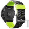 ANBEST Cinturino di ricambio compatibile con Suunto 7/9 Cinturino in silicone 24 mm per Suunto 9 baro/Spartan Sport/D5, nero/verde