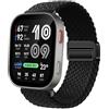 GIOPUEY Cinturini Magnetica Compatibile con Amazfit Bip Max, Cinturino in Morbido Nylon Intrecciato [Unisex] [Traspirante] - Black