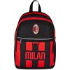 Seven Zaino Scuola Doppio Scomparto Milan, Nero, 26 L, Tasca frontale, Tasca laterale portaborraccia, Scuola elementare e media, Bambini e ragazzi,Calcio, Prodotto ufficiale