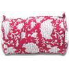 IBOAH Beauty Case Cotone Imbottito (Fucsia Fiori Bianchi, M)