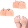 Syzplnwy Separatore per dita dei piedi, 2 paia di separatori in silicone e cuscinetti per la pianta del piede, cuscinetti metatarsali in morbido gel, distanziatori per dita traspiranti per uomini e donne
