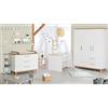 roba Set 'Finn', con letto combinato 70 x 140 cm, fasciatoio, armadietto a 3 ante, colore: bianco/rovere dorato