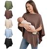 Fiohiros Copertura Allattamento in Modal Morbido, Poncho Allattamento Donna 360° Copertura Totale, Scialla Multiuso Traspirante per Passeggino e Seggiolino Auto (Marrone)