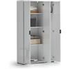 Dmora Armadio Multiuso Grande Segou 106.9x180h cm Bianco Lucido 4 Ripiani Cassetti
