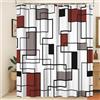 Xiaoterna Tenda da doccia geometrica Tenda da bagno astratta rossa e nera Tenda da bagno moderna semplice quadrata geometrica impermeabile e lavabile in lavatrice per il bagno 120x180cm