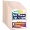 Creative Deco Pannelli di Legno per Pitturare Set di 8 Pezzi 20 x 20 cm | Travola Canvas Tela di Compensato | Ideale per Una Grande Varietà di Progetti Artistici