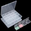 Segbeauty Scatola con Scomparti, 2 Pezzi Contenitori per Diamanti con 16 Griglie, Contenitore Plastica con Coperchio per Perline, Stones Divisori Scatola Organizzatore, Trasparente