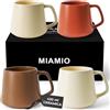MIAMIO - Grandi Tazze da Caffè Set da 4, Ceramica (420ml) - Luxe (Beige) | Grandi tazze da caffè in ceramica per cappuccino, tè ed espresso, set da 4, lavabili in lavastoviglie, per ogni giorno