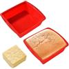 Jinsion 2 Pezzi Tortiera Silicone Quadrato, 20 cm/8 Pollici Stampo Silicone Torta