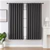 Joydeco Tende Oscuranti per Interni 2 Pezzi L 117 x A 183 CM, Tenda Termiche con Passanti Nascosti per Soggiorno Moderne Cameretta Bambini Camera da Letto Blackout Curtains, Grigio Scuro