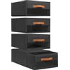 DIMJ Cassettiera Scrivania per Armadio Interno - Organizzatore Cassetti Impilabile, con Finestra Trasparente, Scatola Porta Oggetti Organizer Cassetti per Ufficio, 40 x 32 x 17 cm, Nero, 4 Tiroirs