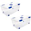Acan Tradineur - Set di 2 scatole portaoggetti in plastica per libri, vestiti, coperte, n. 7, 30 x 73 x 41 cm, 61 l