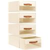 DIMJ Cassettiera Scrivania per Armadio Interno - Organizzatore Cassetti Impilabile, con Finestra Trasparente, Scatola Porta Oggetti Organizer Cassetti per Ufficio, 40 x 32 x 17 cm, Beige, 4 Tiroirs