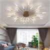 Generic Lampadario Moderno a LED con Design a fuochi d'artificio in Oro, Elegante Illuminazione per Interni, per Camera da Letto, Soggiorno, Ufficio e cameretta dei Bambini.
