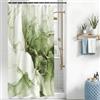 Uiiooazy Tenda Doccia Antimuffa, Tenda da Doccia 120x200cm Verde Salvia Effetto Marmo Turchese Moderna Tende da Bagno Impermeabile Tessuto Lavabile Poliestere Tende per Vasca da Bagno con 8 Anelli