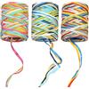 Generic Set di 18 rotoli di spago di rafia arcobaleno, nastro multicolore per confezioni regalo, decorazioni fai da te, uso per feste, organizzato in scatola portaoggetti