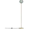LEDKIA LIGHTING LEDKIA Lampada da Terra Metallo e Vetro Klimt Verde | Design Elegante Anni '20 | Paralume Sferico con Rilievi | Compatibile con Lampadine E27 | Uso Interno