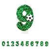 Yeenano Kit Candele 9 Anno,Kit Compleanno Bambina,Candeline Compleanno,Tortendeko Fussball,3D a Calcio Candele,Numero Candele di Compleanno Verde Calcio Candele Torta Decorazione,Feste a Tema