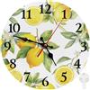 Britimes Orologio da parete rotondo silenzioso senza ticchettio orologio da parete 25,5 cm, decorazione vintage in legno per soggiorno, cucina, camera da letto e ufficio, estate limone