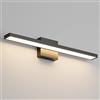 Klighten Lampada a specchio a LED da bagno, 60 cm, 20 W, 2000 lm, lampada da bagno, IP44, luce a specchio, bagno moderno, 3000 K, bianco caldo, 144 LED, 110-240 V, nero