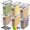MQGY 2,5L Contenitore per cereali (Set di 6) - Plastica senza BPA - Contenitori ermetici per la cucina - Conservazione degli alimenti secchi - Contenitori cucina per l'organizzazione della dispensa
