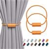 Pretty Jolly Tenda magnetica fatta a mano in tessuto, drappeggio posteriore arancio, 2 pezzi