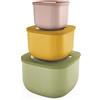 Guzzini - Kitchen Active Design, STORE&MORE BIO Set 3 Contenitori Ermetici Alti per Frigo/Freezer/Microonde - Multicolour, 19,5 x19,5 x h12,3 cm | 750/1550/2800 cc - 17072652