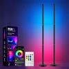 Sylvwin Lampada da terra a LED, lampada angolare a LED RGB con app e telecomando, sincronizzazione musicale, 16 milioni di colori, lampada intelligente per soggiorno, camera da letto e gaming-Confezione da 2