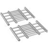 COM-FOUR® Sottopentola 2x di alta qualità in acciaio inossidabile - sottopentola per pentola, padella, teglia e wok - allungabile circa 22-38 x 20 x 1,8 cm