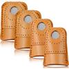 WILLBOND 4 Pezzi Ditale in Pelle Protezione per Dita del Ditale da Cucire a Mano Ditale per Monete Pad per Dita Aghi per Spilli per Quilting da Cucito a Maglia DIY Strumenti Cucire, 2 Dimensioni
